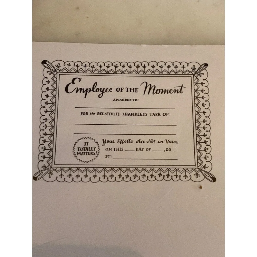 NEW Sealed Emily McDowell Employee of the Month Certificate Pad (75 count)